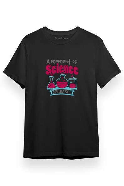A Moment Of Science Please Siyah Kısa kol Erkek Tshirt ürün görseli 1