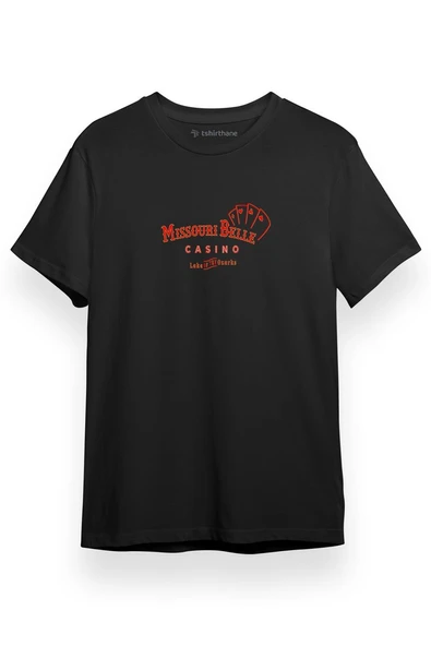 Ozark Missouri Belle Casino Siyah Kısa kol Erkek Tshirt ürün görseli 1