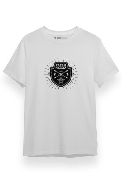 Fresh Rock Logo Beyaz Kısa kol Erkek Tshirt ürün görseli 1