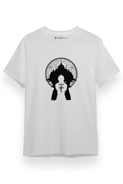 Fullmetal Alchemist Anime  Logo Beyaz Kısa kol Erkek Tshirt ürün görseli 1