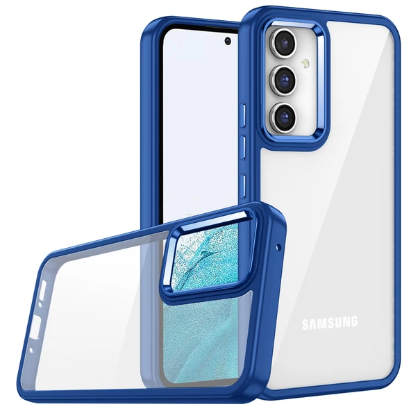 Samsung Galaxy A54 Kılıf Kamera Çıkıntılı Arkası Şeffaf Köşeleri Parlak Renkli Işlemeli Flora Kapak ürün görseli 1