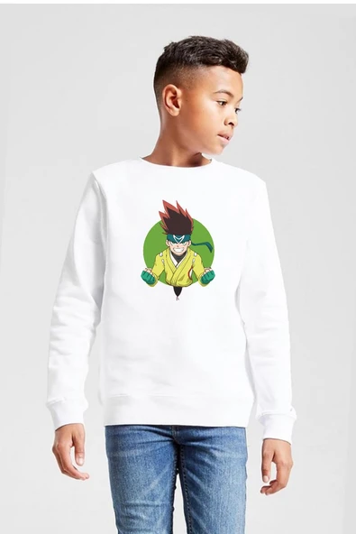 Beyblade Arman Kusaba Beyaz Çocuk 2ip Sweatshirt ürün görseli 1