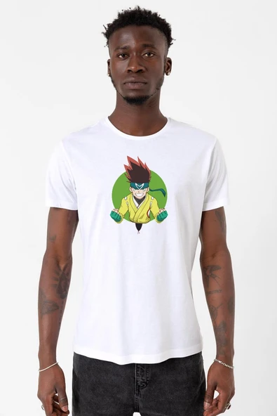 Beyblade Arman Kusaba Beyaz Erkek Bisikletyaka Tshirt ürün görseli 1