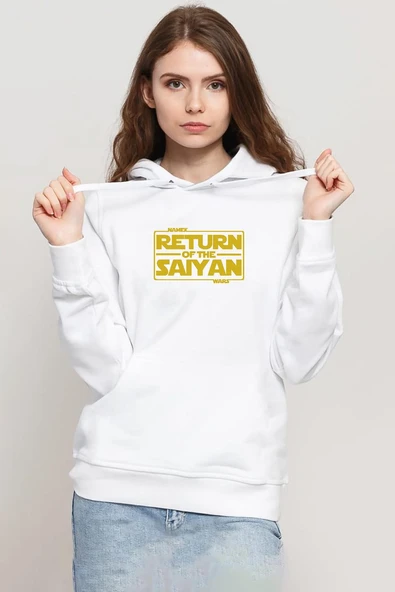 Dragon Ball Z Anime Namek Wars Beyaz Kadın 3ip Kapşonlu Sweatshirt ürün görseli 1
