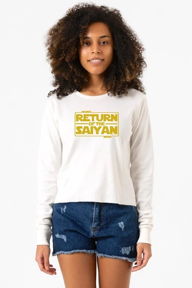 Dragon Ball Z Anime Namek Wars Ekstra Uzunkol Sweatshirt Ekru ürün görseli 1