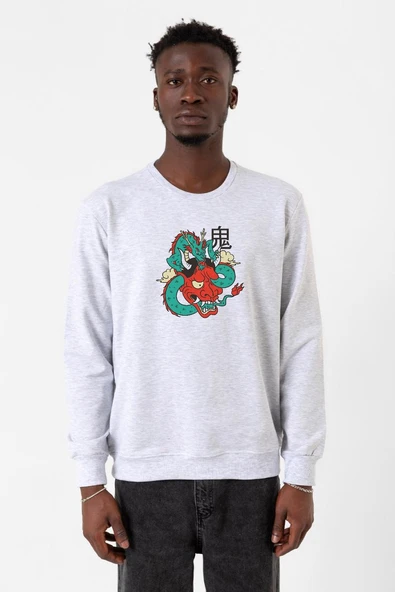 Dragon Samurai Anime Karmelanj Erkek 2ip Sweatshirt ürün görseli 1