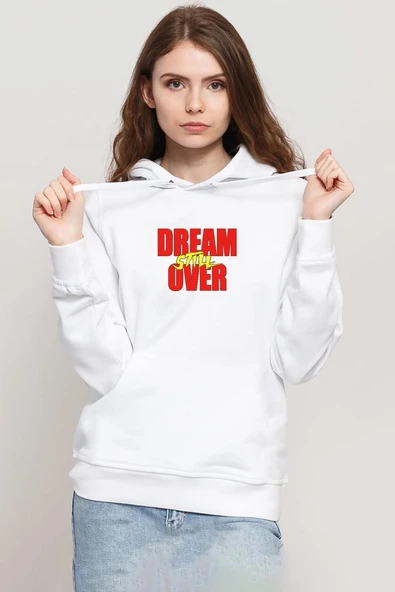 Dream Still Over Beyaz Kadın 3ip Kapşonlu Sweatshirt ürün görseli 1