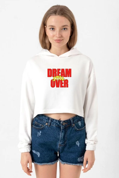 Dream Still Over Ekru Kadın Crop Kapşonlu ürün görseli 1