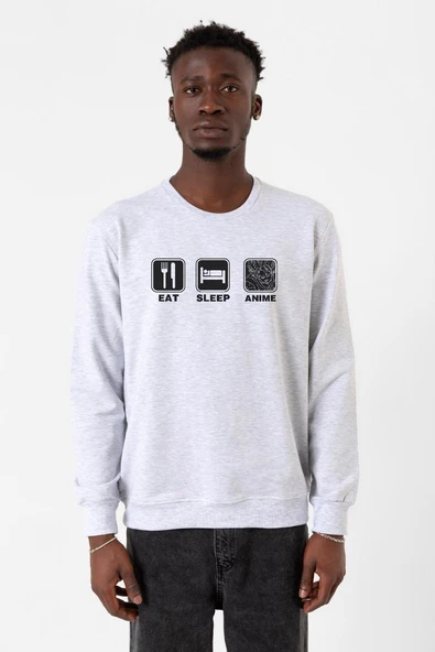 Eat Sleep Anime Karmelanj Erkek 2ip Sweatshirt ürün görseli 1