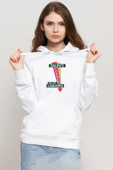 Fargo Ralph's Corner Diner Beyaz Kadın 3ip Kapşonlu Sweatshirt ürün görseli 1