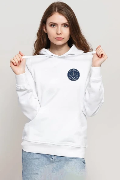 Gen V Godolkin University Emblem Beyaz Kadın 3ip Kapşonlu Sweatshirt ürün görseli 1