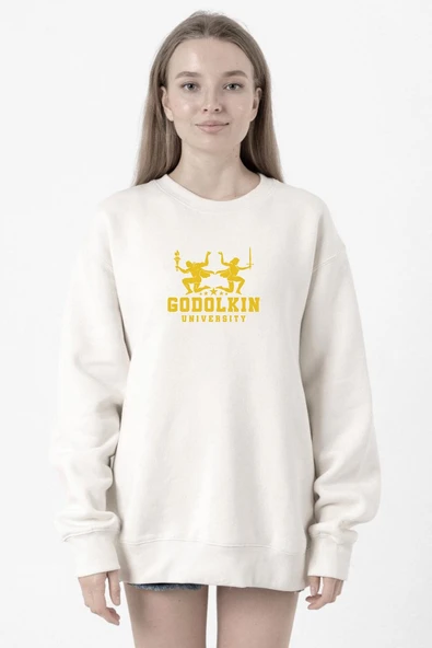 Gen V Godolkin University Logo Beyaz Kadın 2ip Sweatshirt ürün görseli 1