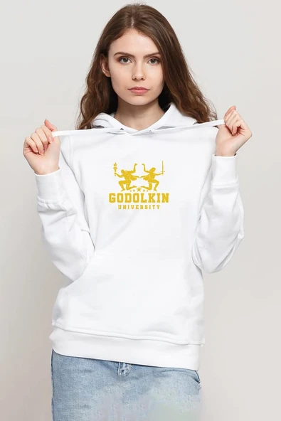 Gen V Godolkin University Logo Beyaz Kadın 3ip Kapşonlu Sweatshirt ürün görseli 1