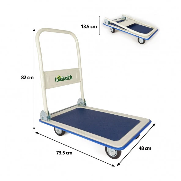 Balatlı PH150  Paket Taşıma Arabası 150 KG - Resim 3