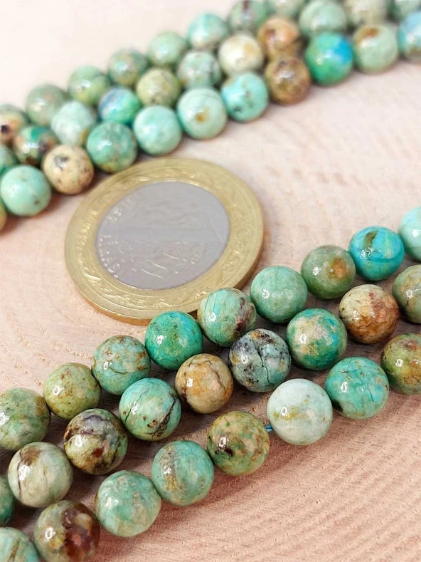 Turkuaz Taşı YARIM Dizi 6mm (Peru) (18cm uzunluğundadır) ürün görseli 1