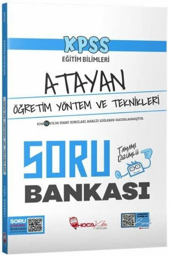 KPSS Eğitim Bilimleri Öğretim Yöntem ve Teknikleri Atayan Soru Bankası Çözümlü Hoca Kafası Yayınları ürün görseli 1