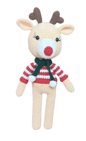Geyik Ren Amigurumi Organik Oyuncak ürün görseli 1