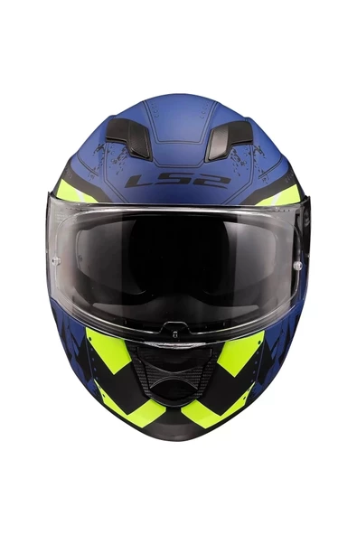 Stream Evo Max Mat Mavi-sarı Kask - Resim 3