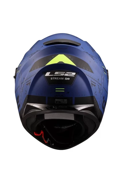 Stream Evo Max Mat Mavi-sarı Kask - Resim 5