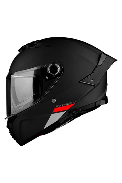 Kask Mt Thunder 4 Sv Solıd A1 Matt Black Şeffaf Vizör - Resim 2
