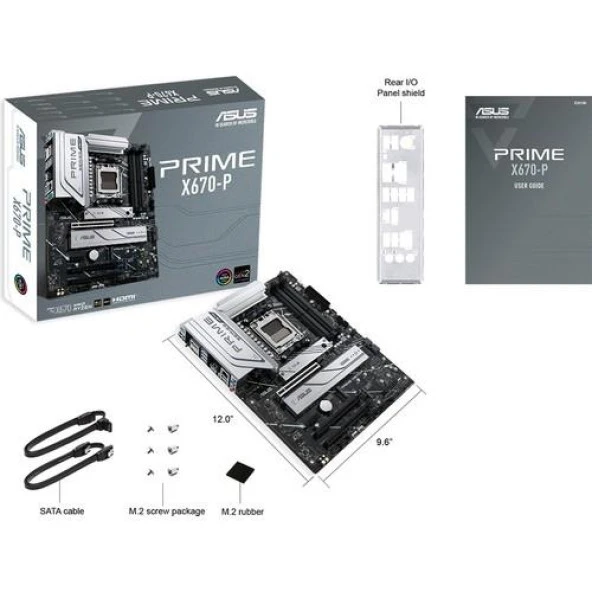 Asus PRIME X670-P AMD AM5 DDR5 ATX Anakart Teşhir ürün görseli 1