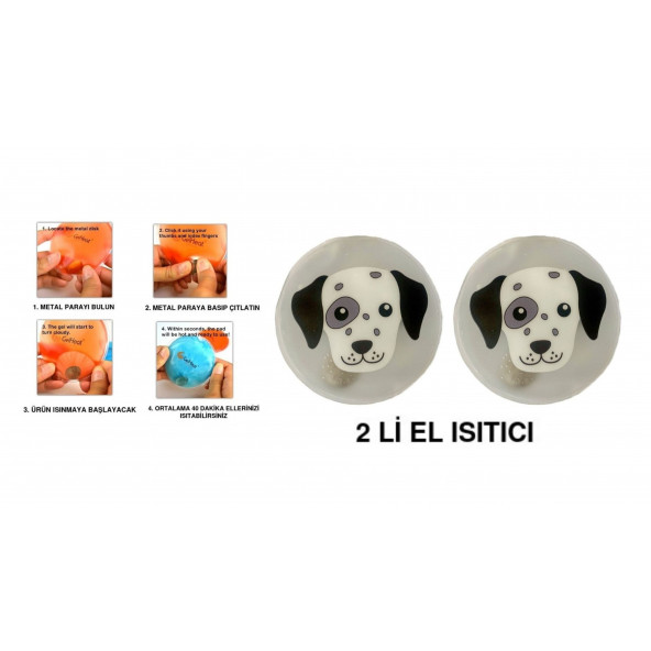 KÖPEKLİ CEP SOBASI,EL ISITICI,2 ADET SICAK SU TORBASI PVC  9cm ürün görseli 1