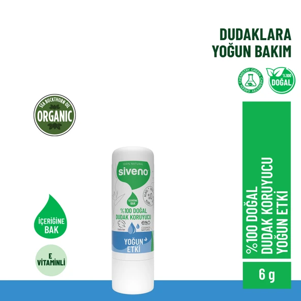 Siveno %100 Doğal Dudak Koruyucu Yoğun Etki Bitkisel Lipbalm Krem Nemlendirici Parlatıcı Onarıcı 6 G ürün görseli 1