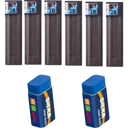 Tombow Min 2b 0.7 mm Uç 6'lı + Silgi 2'li ürün görseli 1