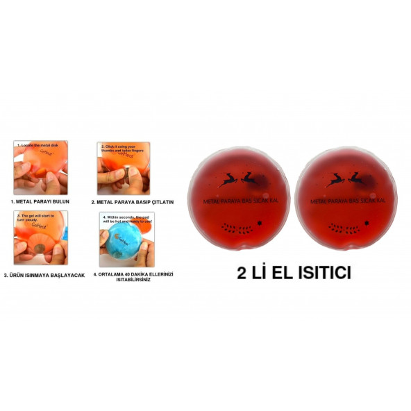 KIRMIZI CEYLAN CEP SOBASI,EL ISITICI,2 ADET SICAK SU TORBASI PVC  9cm ürün görseli 1