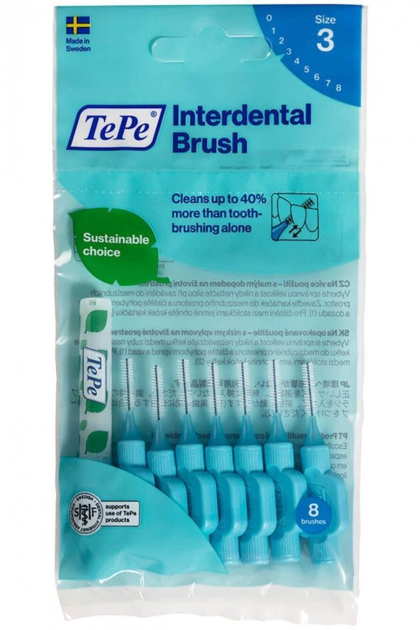 Tepe Arayüz Fırçası 0.6 Mm Mavi 8li ürün görseli 1