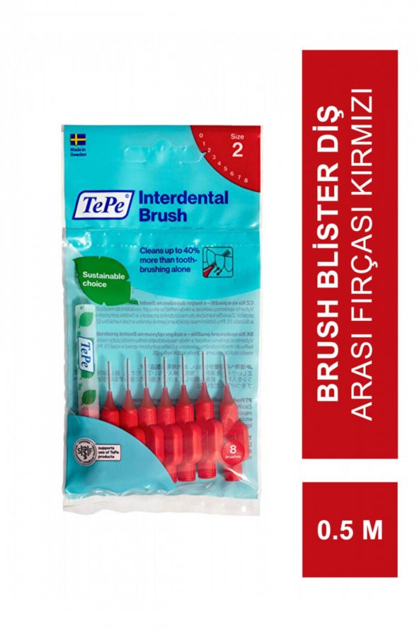 Tepe Interdental Brush Blister Diş Arası Fırçası Kırmızı 0.5 Mm 8li ürün görseli 1