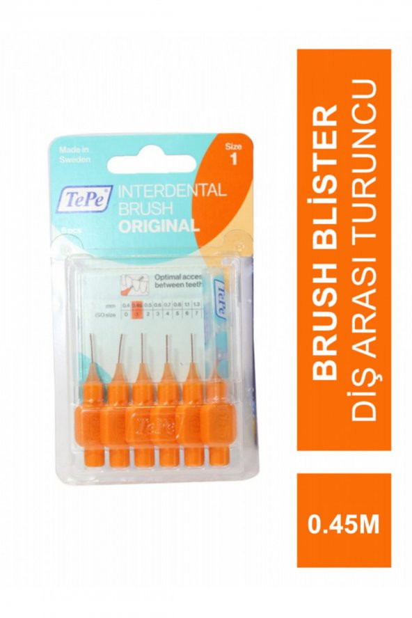 Interdental Brush Blister Diş Arası Turuncu 0.45mm 6 Lı ürün görseli 1