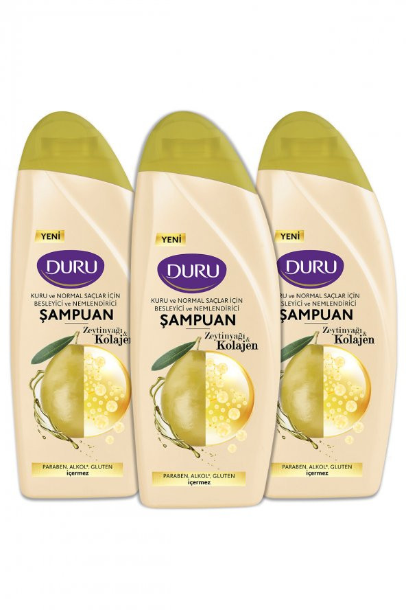 Zeytinyağı&Kolajen Kuru ve Normal Saçlar için Şampuan 3x500 ML ürün görseli 1