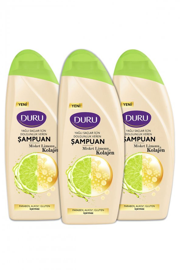 Misket Limonu&Kolajen Yağlı Saçlar için Şampuan 3x500 ml ürün görseli 1