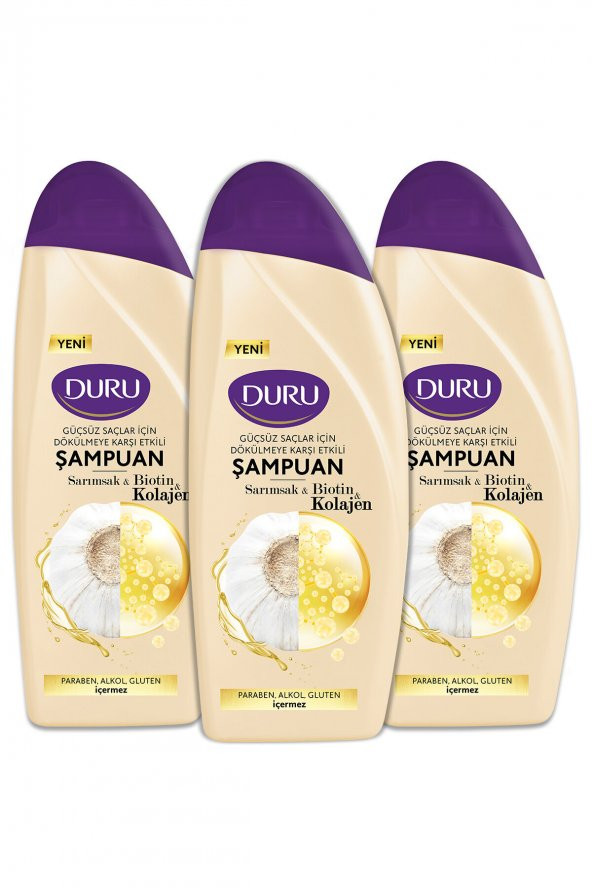 Sarımsak&Biotin&Kolajen Dökülmeye Karşı Etkili Şampuan 3x500 ml ürün görseli 1