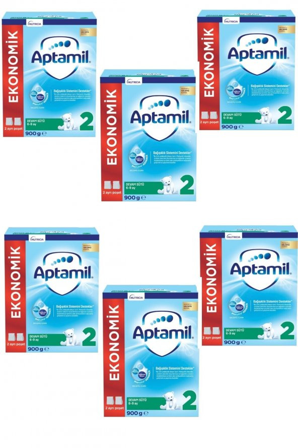 Aptamil Devam Sütü 2 Numara 6-9 Ay 6lı Paket 900 Gr ürün görseli 1