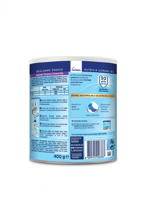 Aptamil Prosyneo 2 Numara Devam Sütü 400gr 4lü Paket. - Resim 3