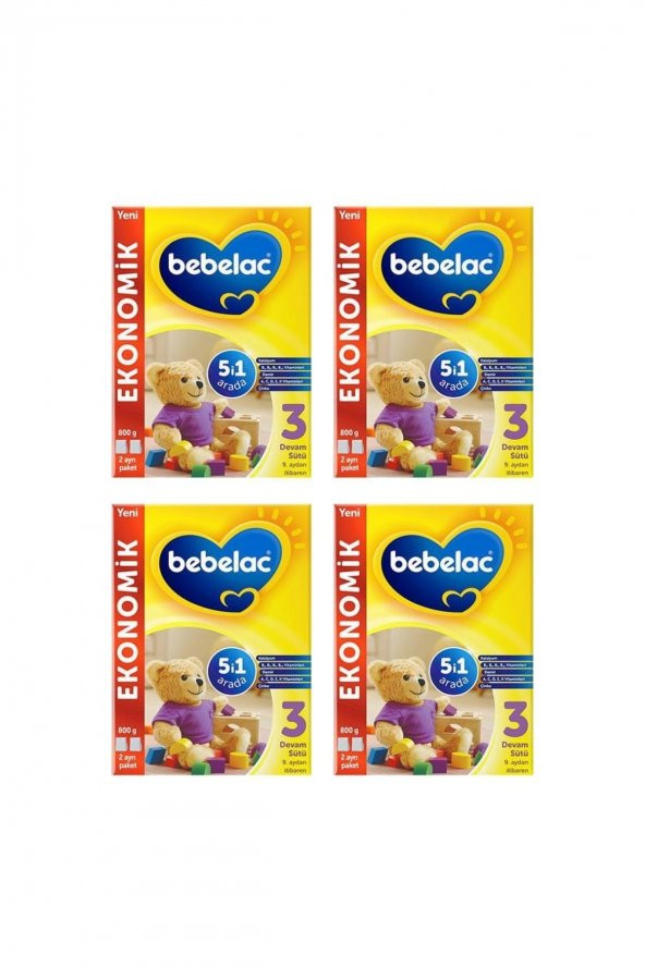 Bebelac 3 Devam Sütü 800 Gr X 4 Adet ürün görseli 1