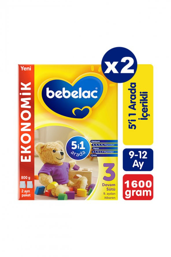 Bebelac 3 Devam Sütü 800 gr X 2 Adet ürün görseli 1