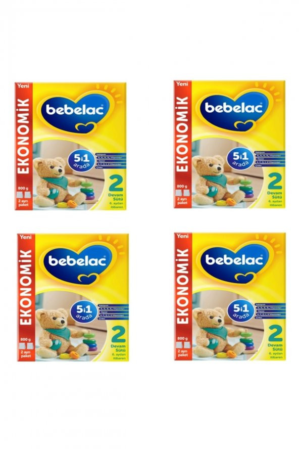 Bebelac 2 Numara Devam Sütü 800 Gr X 4 Adet ürün görseli 1