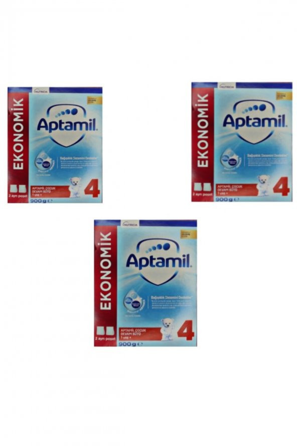 Aptamil Çocuk Devam Sütü 4 Numara 1 Yaş+ 3lü Paket 900 gr ürün görseli 1