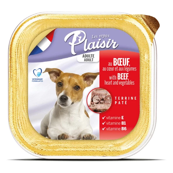 Plaisir Pate 150Gr Sığır Etli Yetişkin 22Adet Yaş Köpek Maması ürün görseli 1