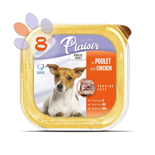 Plaisir Pate 150Gr Tavuk Etli Yetişkin 8Adet Yaş Köpek Maması ürün görseli 1