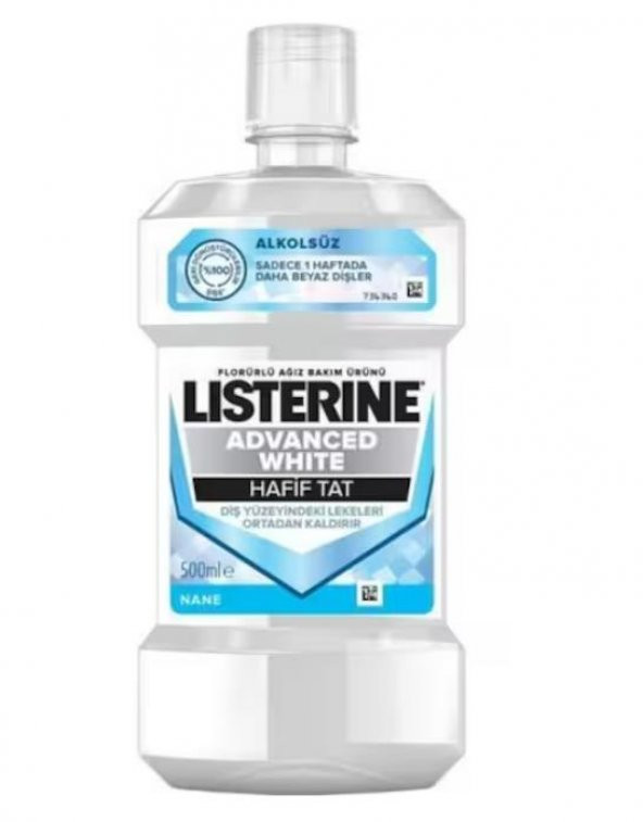 Listerine Advanced White Hafif Tat 500 ml ürün görseli 1