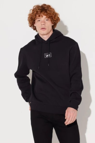 Lee L212302001 Siyah Kapüşonlu Erkek Sweat - Resim 2