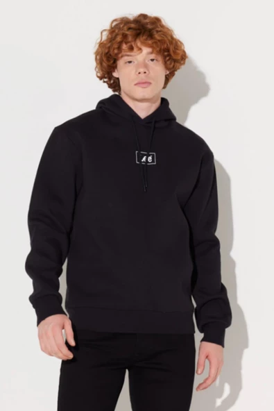 Lee L212302001 Siyah Kapüşonlu Erkek Sweat - Resim 3
