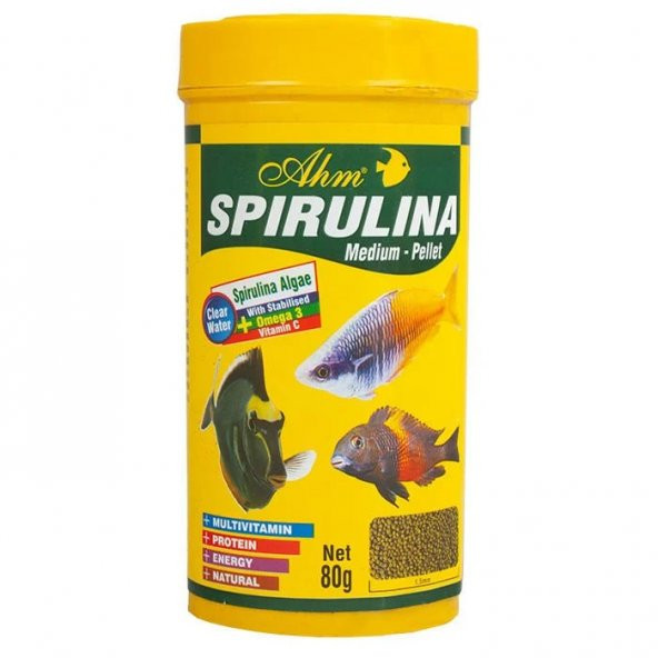 Ahm Spirulina Medium Pellet 250 Ml  Skt:01/2029 ürün görseli 1