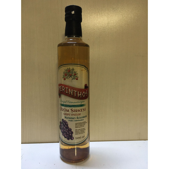 PERİNTHOS NEŞE NATURAL DOĞAL ÜZÜM SİRKESİ 500 ML CAM ŞİSE ürün görseli 1
