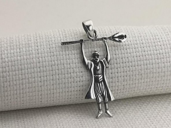 Pir Sultan Abdal 925 Ayar Gümüş Kolye Ucu - Resim 2