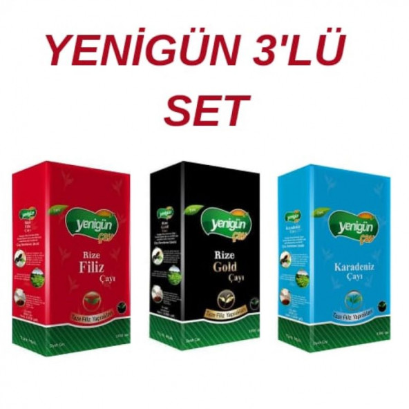YENİGÜN FİLİZ,GOLD,KARADENİZ ÇAYI 3'LÜ SET ürün görseli 1